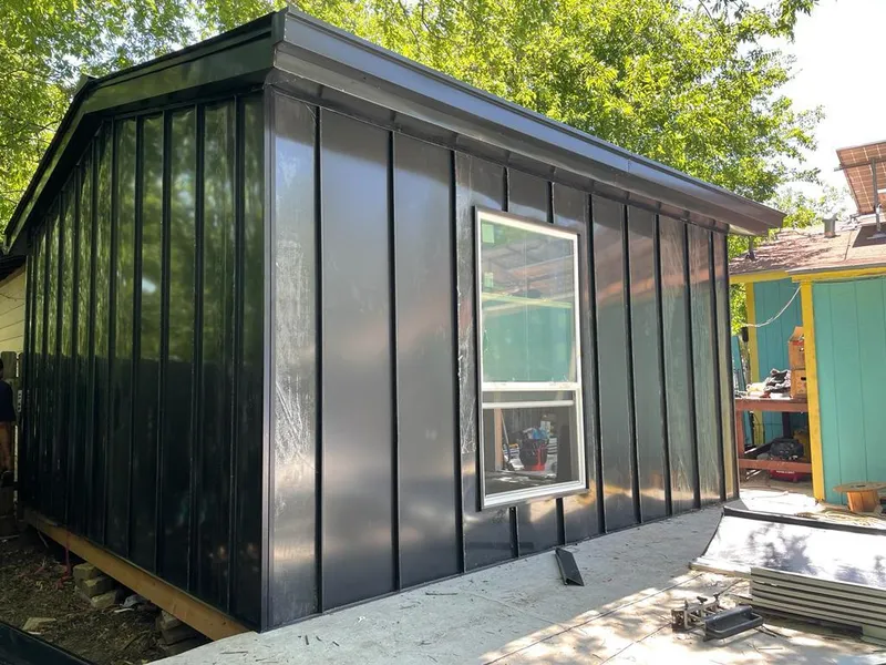 Black standing seam metal wall panels for Metal Roof Installation in Mountain View